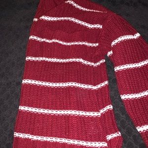 Maroon/ Red Knit sweater with front pocket.Fits small-Medium